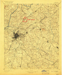 1895 Map of Atlanta, 1917 Print