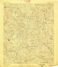 1891 Map of Carnesville, 1898 Print