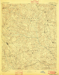 1891 Map of Carnesville, 1902 Print