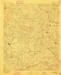 1891 Map of Carnesville, 1909 Print