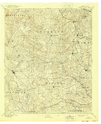1891 Map of Carnesville, 1930 Print