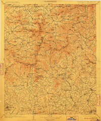 1903 Map of Towns County, GA, 1910 Print