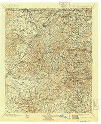 1911 Map of Ellijay, GA, 1940 Print