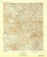 1911 Map of Ellijay, GA, 1951 Print