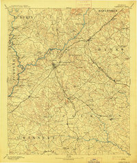 1891 Map of Gainesville, 1914 Print