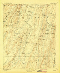 1892 Map of Ringgold, GA, 1929 Print