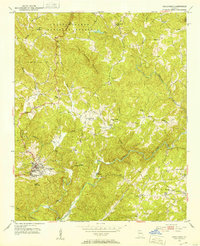 1951 Map of Dahlonega, GA, 1953 Print