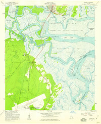 1956 Map of Darien, GA, 1959 Print