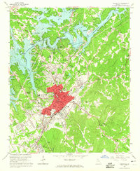 1964 Map of Gainesville, GA, 1965 Print