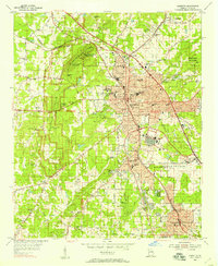 1954 Map of Marietta, GA, 1957 Print