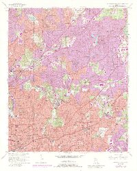 1954 Map of Northeast Atlanta, 1988 Print