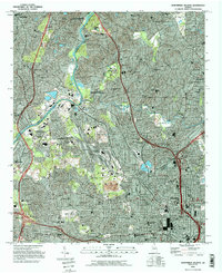 historical topo map of Fulton County, GA in 1993