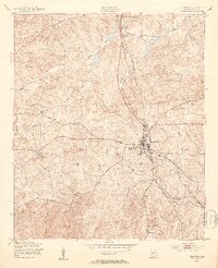 1950 Map of Talbotton, GA, 1953 Print