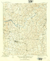 1907 Map of Acworth, GA, 1954 Print
