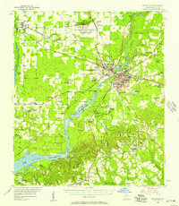 1955 Map of Bainbridge, GA, 1957 Print