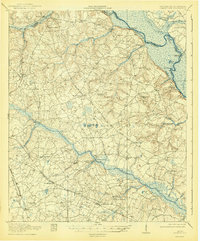 1920 Map of Burke County, GA, 1943 Print
