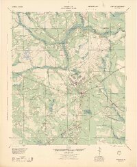 1944 Map of Hinesville, GA, 1945 Print