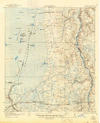 1942 Map of Moniac, 1944 Print