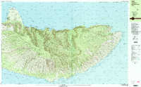 1983 Map of Molokai East, 1984 Print