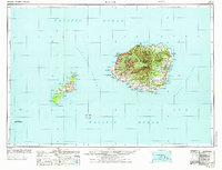 1970 Map of Kauai, 1974 Print