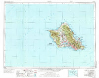 1970 Map of Oahu, 1973 Print