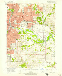 1956 Map of Des Moines, IA, 1958 Print