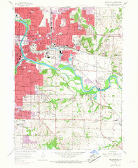 1956 Map of Des Moines, IA, 1968 Print