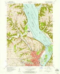 1956 Map of Dubuque, IA, 1958 Print
