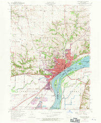 preview thumbnail of historical topo map of Muscatine, IA in 1953