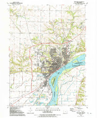 Download a high-resolution, GPS-compatible USGS topo map for Muscatine, IA (1992 edition)