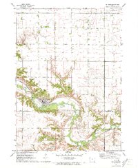 1971 Map of Peterson, IA, 1973 Print