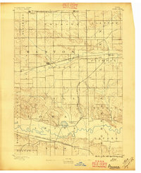 1889 Map of Amana, 1896 Print