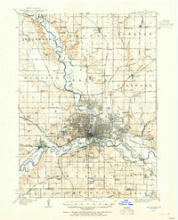 1905 Map of Des Moines, 1954 Print