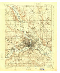 1907 Map of Des Moines, 1924 Print