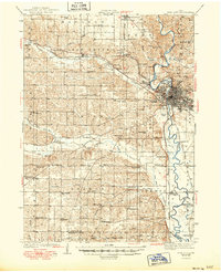 1938 Map of Iowa City, IA, 1949 Print