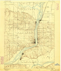 historical topo map of Scott County, IA in 1892