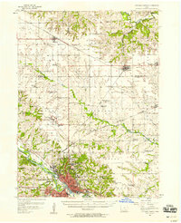 1956 Map of Ottumwa North, 1958 Print