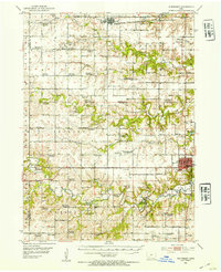 1952 Map of Winterset, 1954 Print