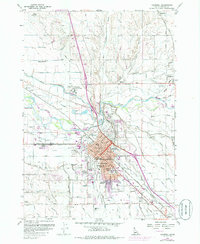 1958 Map of Caldwell, ID, 1986 Print