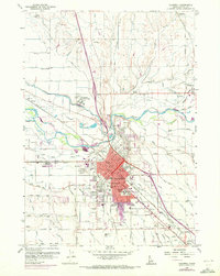 1958 Map of Caldwell, ID, 1972 Print