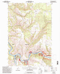 preview thumbnail of historical topo map of Kooskia, ID in 1994