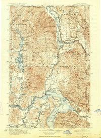 1913 Map of Priest Lake, 1927 Print
