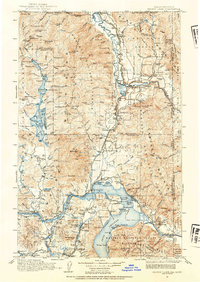 1911 Map of Priest Lake, 1954 Print