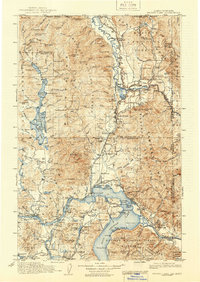 1913 Map of Priest Lake, 1946 Print