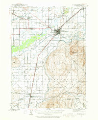 1940 Map of Blackfoot, ID, 1958 Print