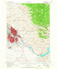 1954 Map of Boise, ID, 1967 Print