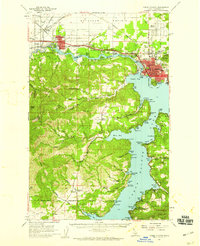 1957 Map of Post Falls, ID, 1959 Print
