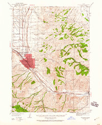 1937 Map of Pocatello, 1960 Print