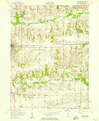 1953 Map of Aledo, IL, 1958 Print