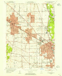 1953 Map of Des Plaines, IL, 1955 Print